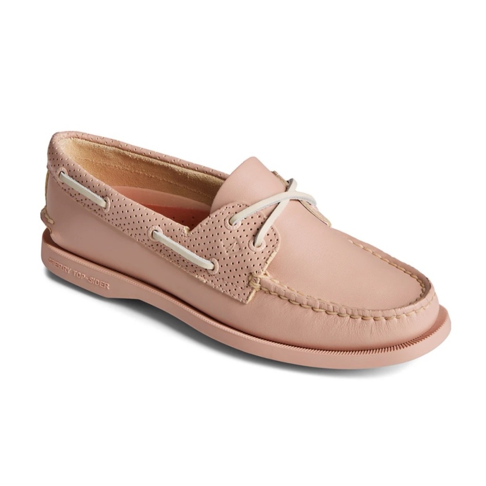 Sperry Authentic Original Pin Perforated Boat Shoe - Rose Size 9.5